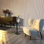 Дизайнерский журнальный стол с основанием в виде черных мраморных бусин Mybimus варинант исполнения - 2 | Loft Concept в Брянске