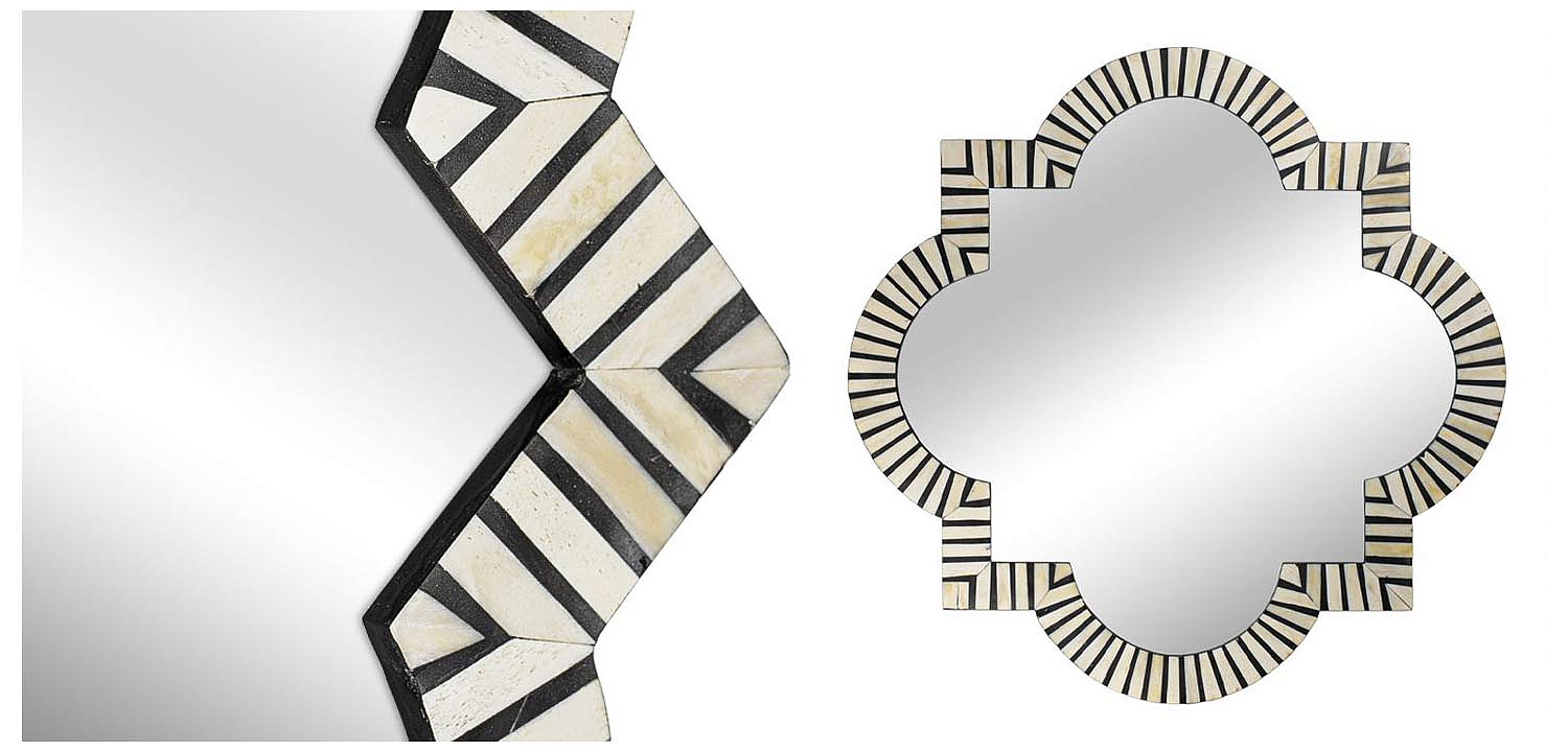 Зеркало Bone Inlay Mirror black and white Зеркало Bone Inlay Mirror black and white - Loft-Concept в Брянске