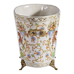 Кашпо с растительным и животным орнаментом на бронзовых ножках Turquoise Blooming Garden варинант исполнения - 3 | Loft Concept в Брянске