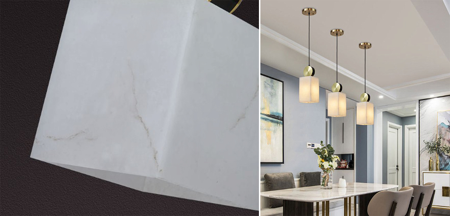 Подвесной светильник с прямоугольным мраморным плафоном Rectangular Marble Shade Подвесной светильник с прямоугольным мраморным плафоном Rectangular Marble Shade - Loft-Concept в Брянске