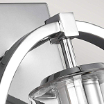 Бра цвета хром с круглой рамой и цилиндрическим прозрачным стеклянным плафоном на прямоугольном основании Feiss варинант исполнения - 2 | Loft Concept в Брянске