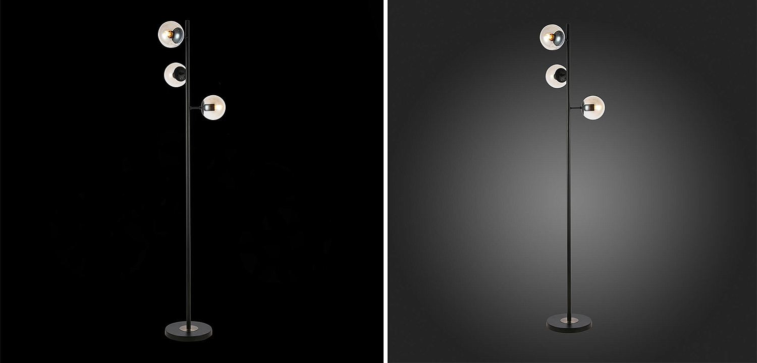 Торшер Modo Floor Lamp Ambre Black Торшер Modo Floor Lamp Ambre Black - Loft-Concept в Брянске