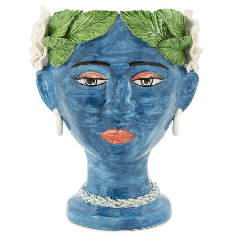 Ваза VASE HEAD SELVA COLOR dark blue Синий Зеленый Ваза VASE HEAD SELVA COLOR dark blue Синий Зеленый в Брянске | Loft Concept