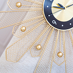 Часы настенные из металла в виде солнца с чёрным циферблатом Mirror Tower Clock варинант исполнения - 3 | Loft Concept в Брянске