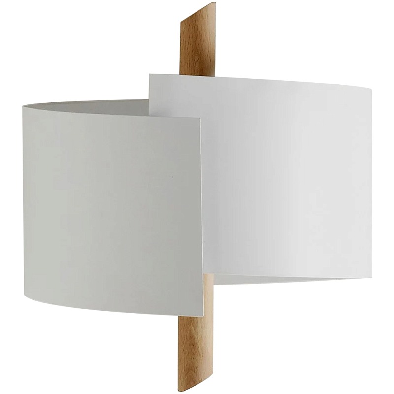 Бра из металла и дерева Ruell White Metal Wooden Wall Lamp Белый Древесина Бра из металла и дерева Ruell White Metal Wooden Wall Lamp Белый Древесина в Брянске | Loft Concept