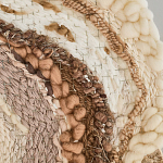 Овальный Современный Гобелен Абстракция в бежевых тонах Shallow варинант исполнения - 6 | Loft Concept в Брянске