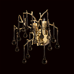 Бра в форме ветвей деревьев золотого цвета с прозрачными подвесками-каплями Droplet Bra варинант исполнения - 2 | Loft Concept в Брянске