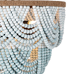 Круглый потолочный светильник с подвесками из круглых деревянных бусин Ombre Wooden Beads Blue Ceiling Lamp варинант исполнения - 1 | Loft Concept в Брянске