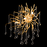 Бра с лучеобразным основанием и подвесками из прозрачного стекла в виде длинных капель Droplet Chandelier варинант исполнения - 6 | Loft Concept в Брянске