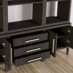 Модульный стеллаж Primo из трех составных элементов Темный орех варинант исполнения - 5 | Loft Concept в Брянске