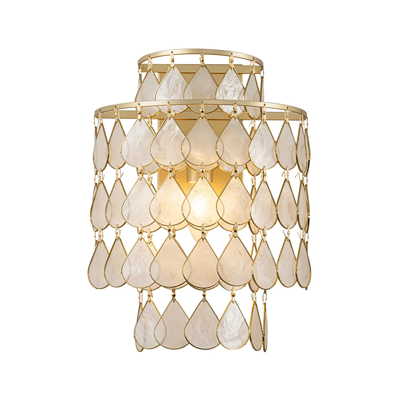 Бра с декором из натуральной морской ракушки Iridescent Light Перламутровый Золотой в Брянске | Loft Concept 