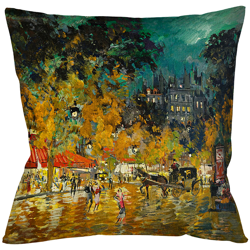 Подушка декоративная Париж Impressionism in Art Мульти Бежевый в Брянске | Loft Concept 