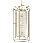 Люстра золотая с внутренним цилиндром из хрустальных бусин Romantic Lantern варинант исполнения - 2 | Loft Concept в Брянске