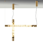 Подвесной светильник с цилиндрическим плафоном из алебастра PEARLS Suspension варинант исполнения - 3 | Loft Concept в Брянске