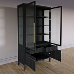 Витрина Primo со стеклянными фасадами и буфетом шпон Черный дуб варинант исполнения - 4 | Loft Concept в Брянске