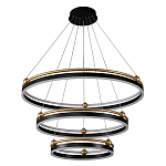 Люстра подвесная с тремя кольцами черного и золотого цвета Ring Horizontal варинант исполнения - 1 | Loft Concept в Брянске