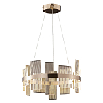 Люстра подвесная круглая с рифлёными прозрачными элементами и золотым основанием Aurea Vista варинант исполнения - 1 | Loft Concept в Брянске