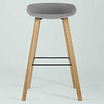 Барный стул на ножках из натурального дерева Boras Grey варинант исполнения - 3 | Loft Concept в Брянске