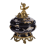 Шкатулка черного цвета с бронзовым ангелом Eden Garden варинант исполнения - 3 | Loft Concept в Брянске