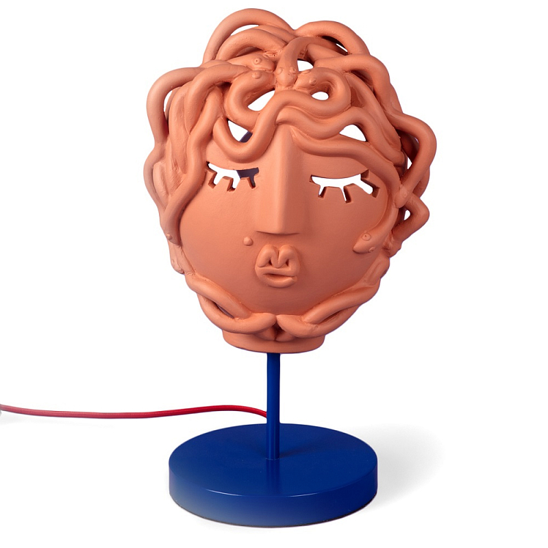 Настольная лампа Seletti Medusa Mask Терракотовый Синий Настольная лампа Seletti Medusa Mask Терракотовый Синий в Брянске | Loft Concept