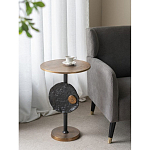 Столик приставной с абстрактным основанием и акцентом в виде золотистого диска Heavenly Space варинант исполнения - 7 | Loft Concept в Брянске