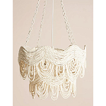 Двухъярусная круглая люстра волнистой формы украшенная белыми бусами Azure Beads Chandelier варинант исполнения - 1 | Loft Concept в Брянске