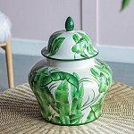 Ваза с зелёными листьями и крышкой Vase Green Leaves варинант исполнения - 6 | Loft Concept в Брянске