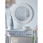 Зеркало круглое инкрустированное раковинами устриц Bone Inlay Dome Mirror White варинант исполнения - 2 | Loft Concept в Брянске