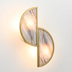 Бра с двумя полукруглыми плафонами из искусственного алебастра в бронзовой оправе Marbella варинант исполнения - 8 | Loft Concept в Брянске