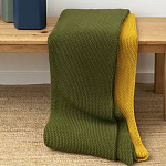 Плед из хлопка жемчужной вязки оливкового цвета Waffle Comfort варинант исполнения - 6 | Loft Concept в Брянске