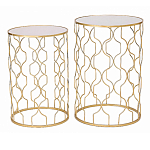 Набор из двух столов из металла Brass Symphony Geometry варинант исполнения - 1 | Loft Concept в Брянске