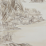 Обои ручная роспись A Thousand Li of Rivers and Mountains Special Colourway on Bleached White dyed silk 2 варинант исполнения - 1 | Loft Concept в Брянске