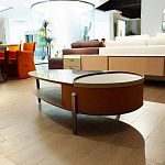 Дизайнерский журнальный стол овальной формы с открывающейся столешницей Caleb Coffee Table варинант исполнения - 2 | Loft Concept в Брянске