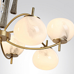 Люстра подвесная с 8-ю шарообразными плафонами из белого стекла с подвесками из камня и кисточками Agatelle варинант исполнения - 6 | Loft Concept в Брянске