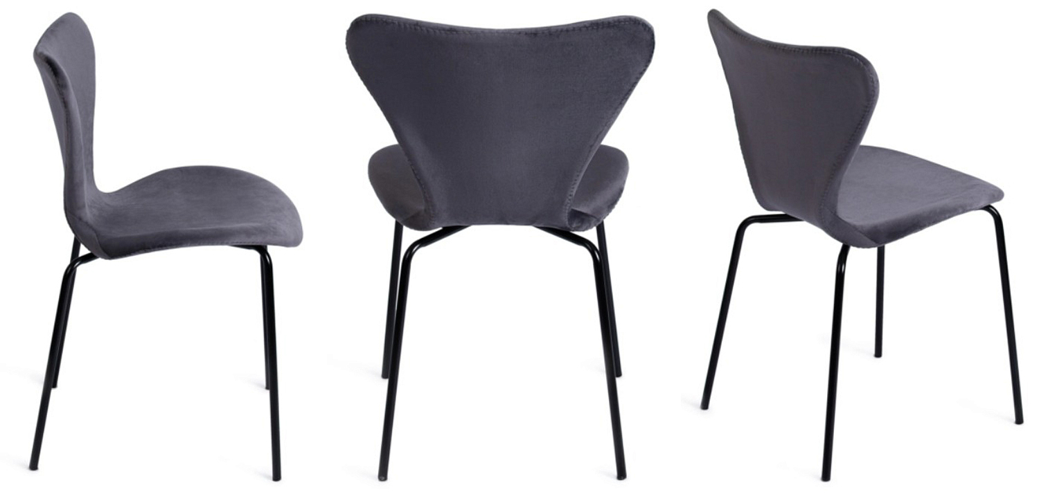 Стул Julissa Grey-Blue Chair флок Стул Julissa Grey-Blue Chair флок - Loft-Concept в Брянске