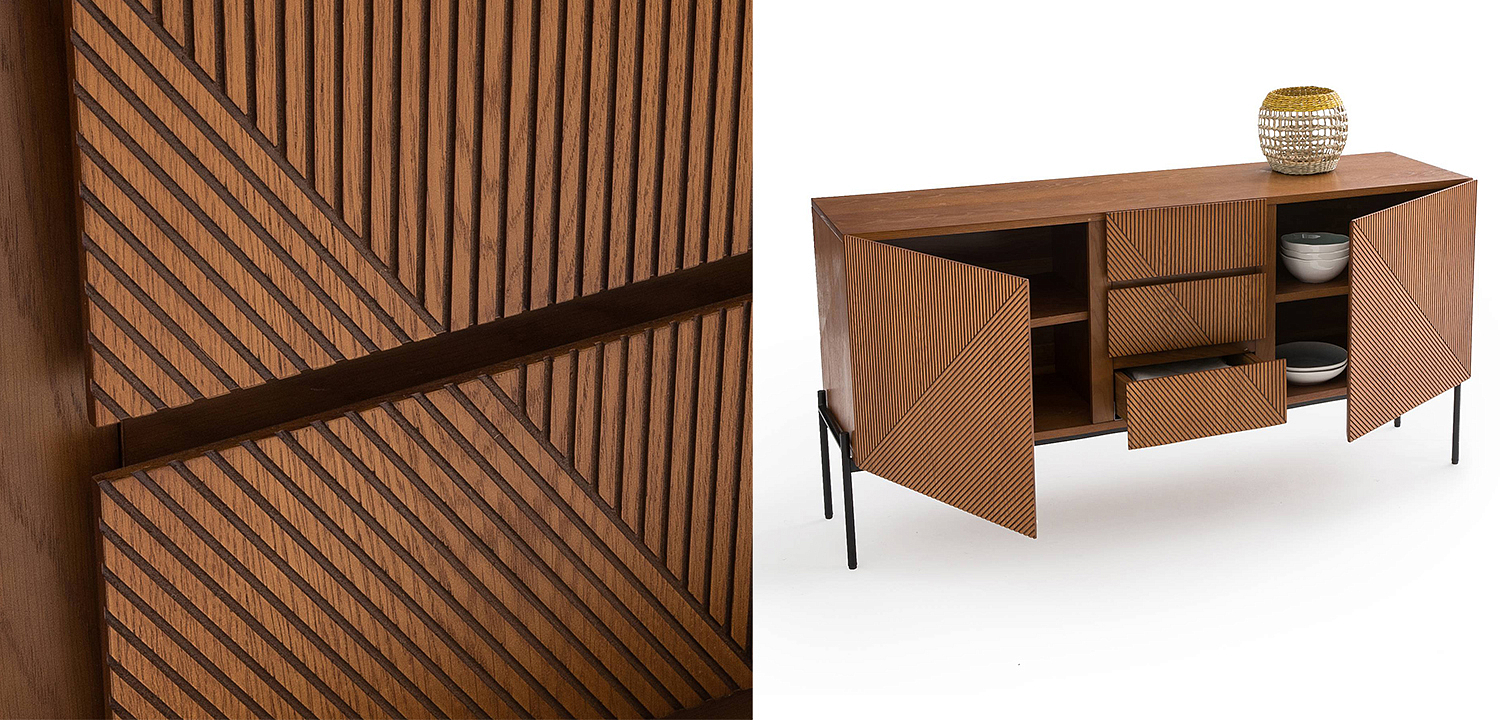 Комод с геометрическим рисунком Anders Chest of drawers с 3-мя ящиками и 2-мя дверцами Комод с геометрическим рисунком Anders Chest of drawers с 3-мя ящиками и 2-мя дверцами - Loft-Concept в Брянске
