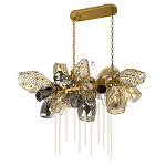 Люстра подвесная с 22-мя гранёными стеклянными плафонами с вертикальными подвесками Gilded Mirage  варинант исполнения - 5 | Loft Concept в Брянске