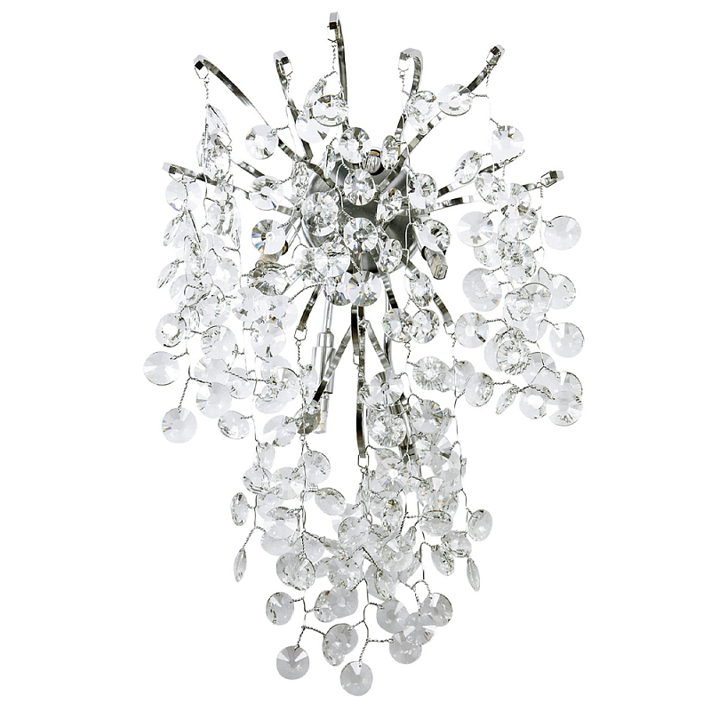 Бра с хрустальными подвесками на металлических ветках Fairytree Light Silver Wall Lamp Прозрачное Стекло Серебряный Бра с хрустальными подвесками на металлических ветках Fairytree Light Silver Wall Lamp Прозрачное Стекло Серебряный в Брянске | Loft Concept