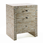 Тумбочка прикроватная Bogense Bone Inlay Bedside Beige варинант исполнения - 1 | Loft Concept в Брянске