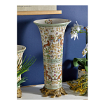 Ваза высокая из фарфора на бронзовом основании Turquoise Blooming Garden варинант исполнения - 6 | Loft Concept в Брянске