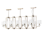 Люстра прямоугольной формы с 12-ю цилиндрическими плафонами из стекла Laurent варинант исполнения - 1 | Loft Concept в Брянске