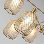 Люстра потолочная с абажурами из металлической сетки Loft Grid Pendant Gold варинант исполнения - 3 | Loft Concept в Брянске