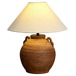 Настольная лампа керамическая коричневая с тканевым абажуром Eastern Tale варинант исполнения - 2 | Loft Concept в Брянске