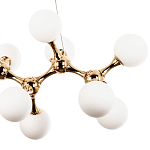 Линейная люстра с плафонами из стеклянных шаров Pearls Suspension Linear Gold Chandelier варинант исполнения - 4 | Loft Concept в Брянске