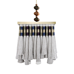 Люстра квадратная плетеная с бахромой Wicker Square Chandelier with Tassels варинант исполнения - 2 | Loft Concept в Брянске