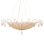 Люстра из деревянных бусин с подвесками в виде капель Wooden Beads варинант исполнения - 1 | Loft Concept в Брянске