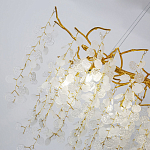 Люстра подвесная с золотистыми ветками и стеклянными подвесками в виде листьев Длина 80 см FAIRYTREE Light варинант исполнения - 4 | Loft Concept в Брянске