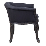 Кресло низкое в стиле прованс Черный Лен Louis French Armchair  варинант исполнения - 2 | Loft Concept в Брянске