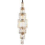 Большая многоярусная люстра с хрустальными подвесками Crystal Art Multi-tiered Gold Chandelier варинант исполнения - 1 | Loft Concept в Брянске