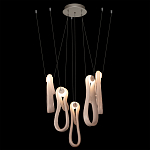 Подвесной светильник белого цвета с 6-ю изогнутыми плафонами Flow Loop варинант исполнения - 3 | Loft Concept в Брянске